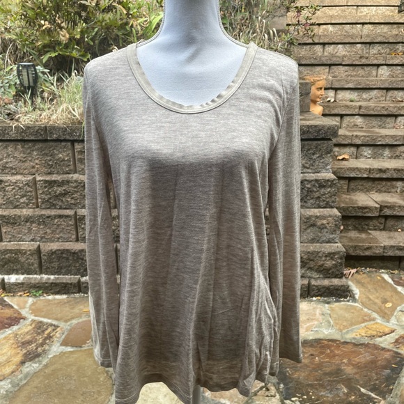 New NWT Mur Mur Tan Beige Tunic Top Shirt Blouse Size Large L - Picture 1 of 6